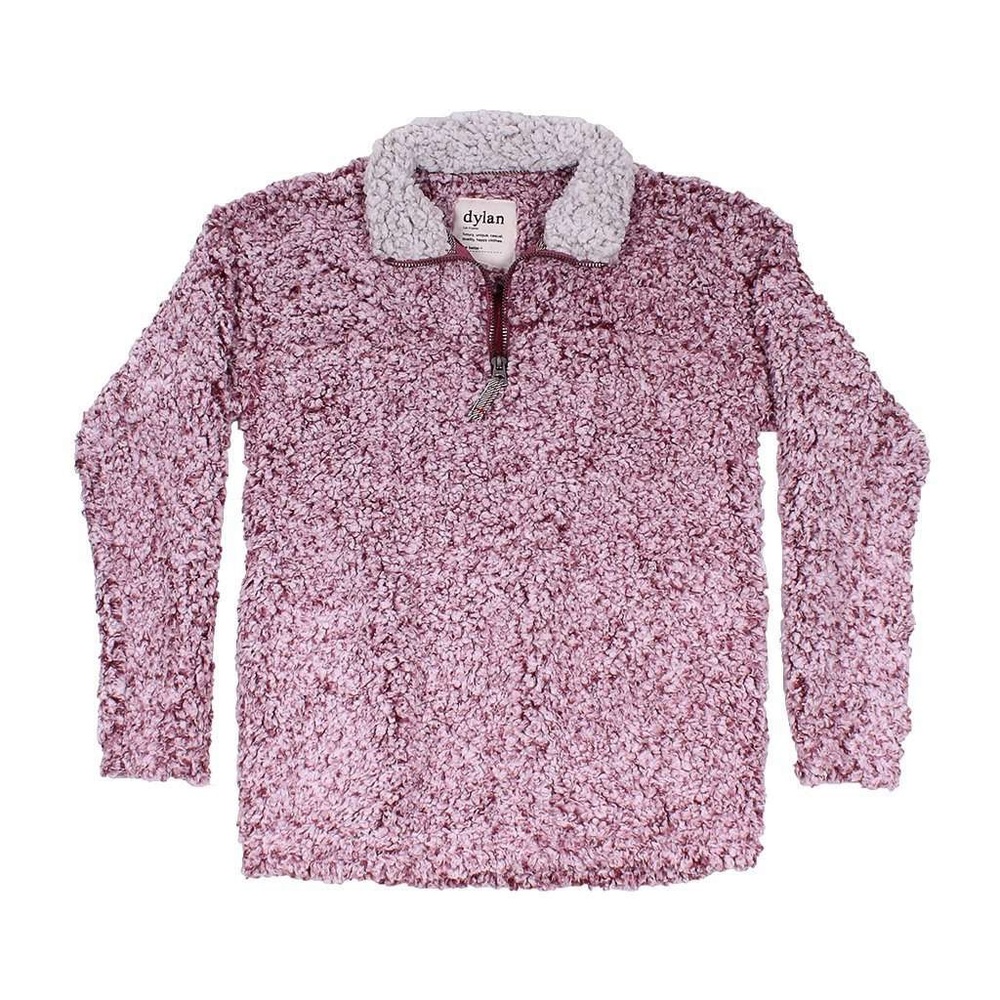 Tipped Women's Stadium Pullover in Vintage Wine by True Grit (Dylan)